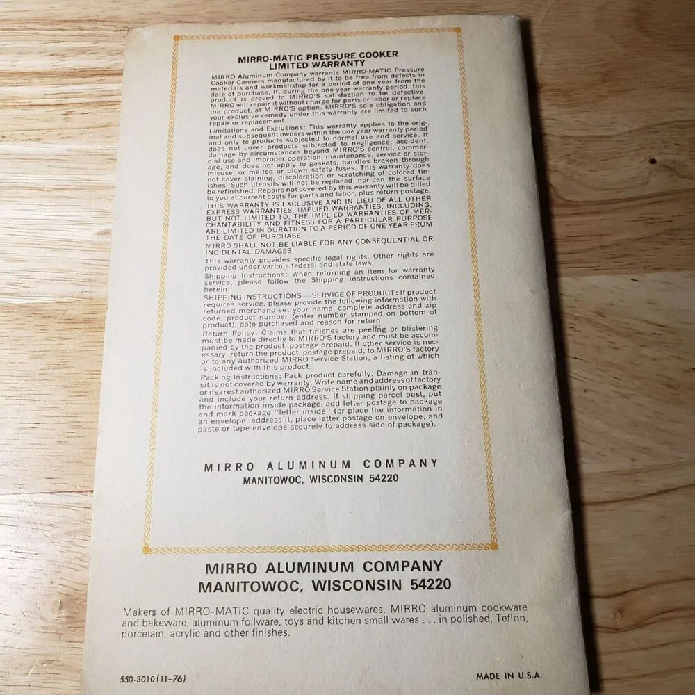 Vintage Mirro Matic Pressure Cooker Cookbooks Lot 1950 Masterbilt 1972 Manuals